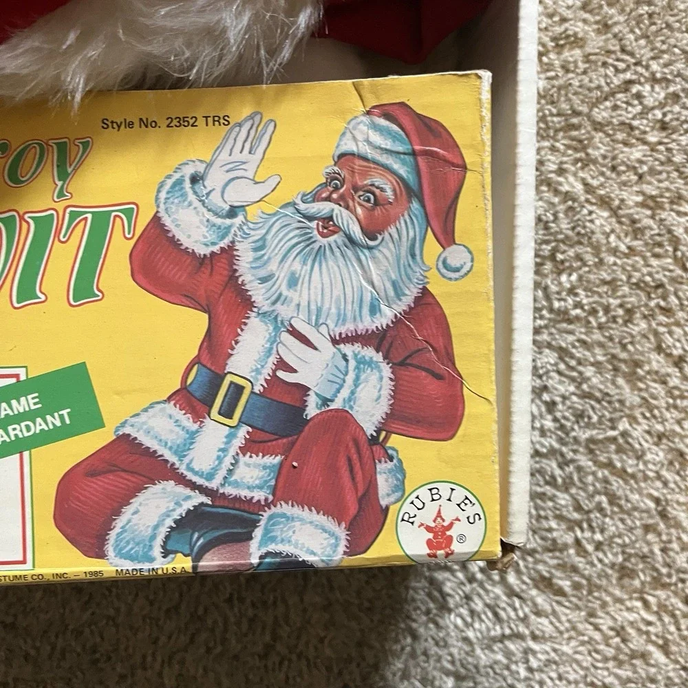 Vintage 1985 Rubies Deluxe Corduroy Santa Suit‎ Fits Size 40-46 Flame Retardant